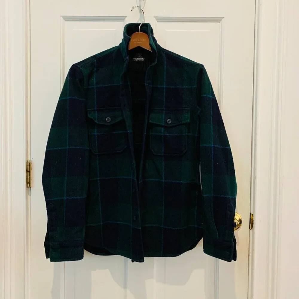 J.CREW Men's Heavy Weight Wool Blend Shirt Jacket Shacket Size Small